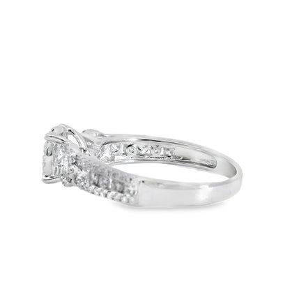 18k White Gold 1.22ctw Natural Round Brilliant Cut Diamond Engagement Ring