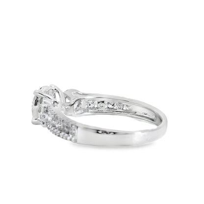 18k White Gold 1.22ctw Natural Round Brilliant Cut Diamond Engagement Ring