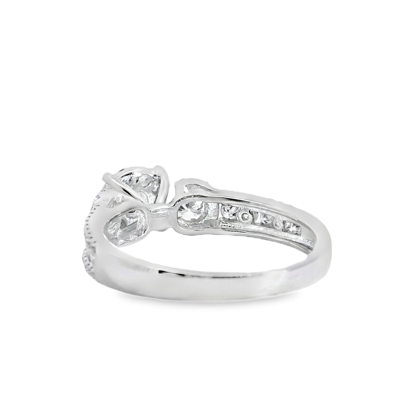 18k White Gold 1.22ctw Natural Round Brilliant Cut Diamond Engagement Ring