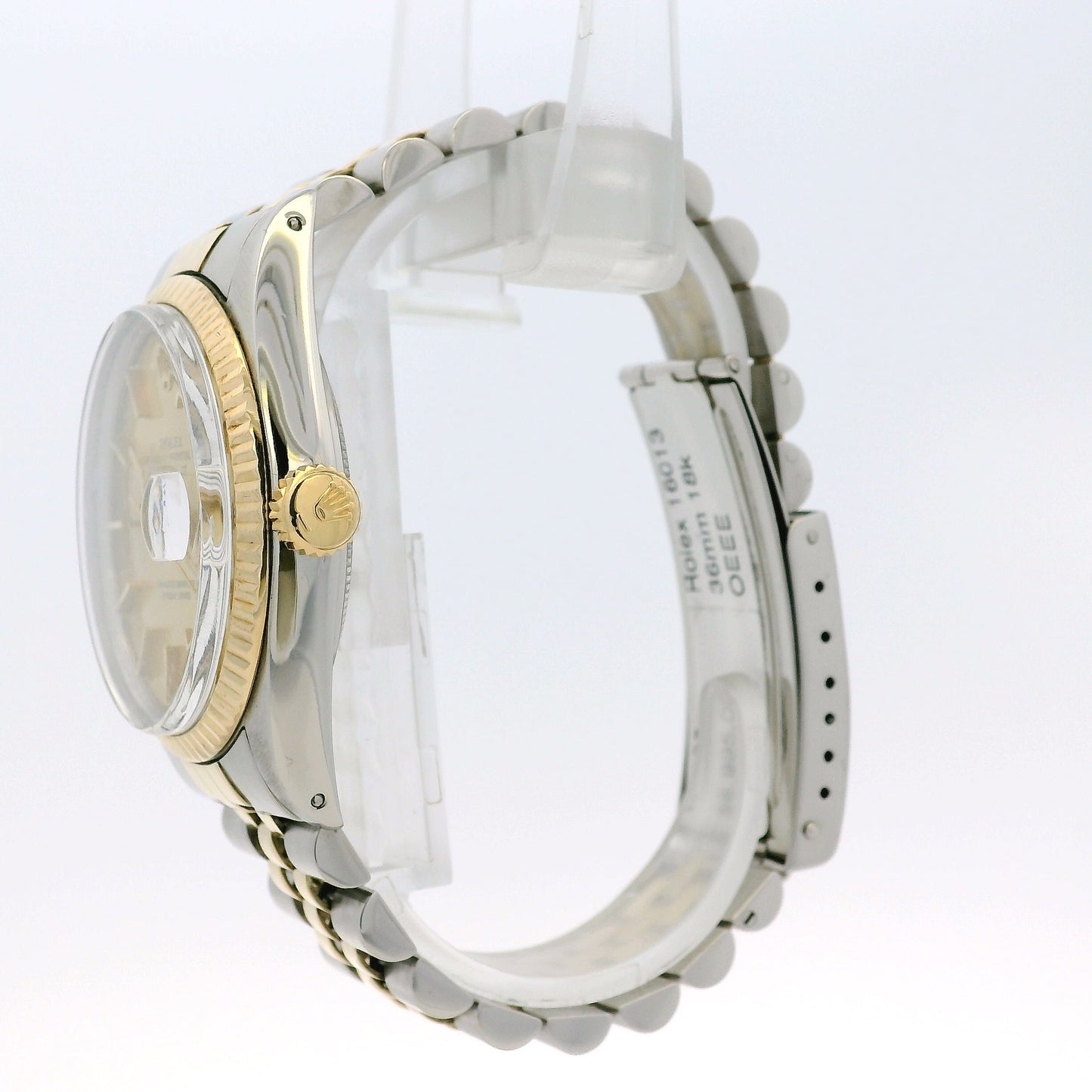 Rolex 16013 Datejust on Two Tone Jubilee and Champagne Dial Watch