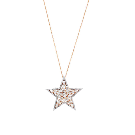 Bee Goddess Sirius Star Gold Baguette Diamond Necklace