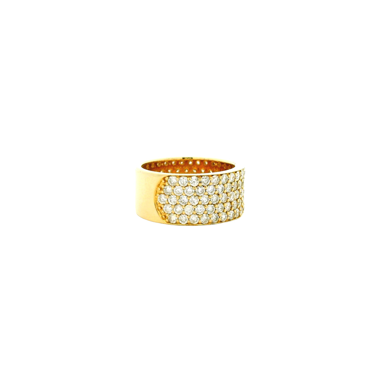 14k Yellow Gold 3.61ctw Round Brilliant Diamond White Pavé Dome Ring — photo 10 of 11