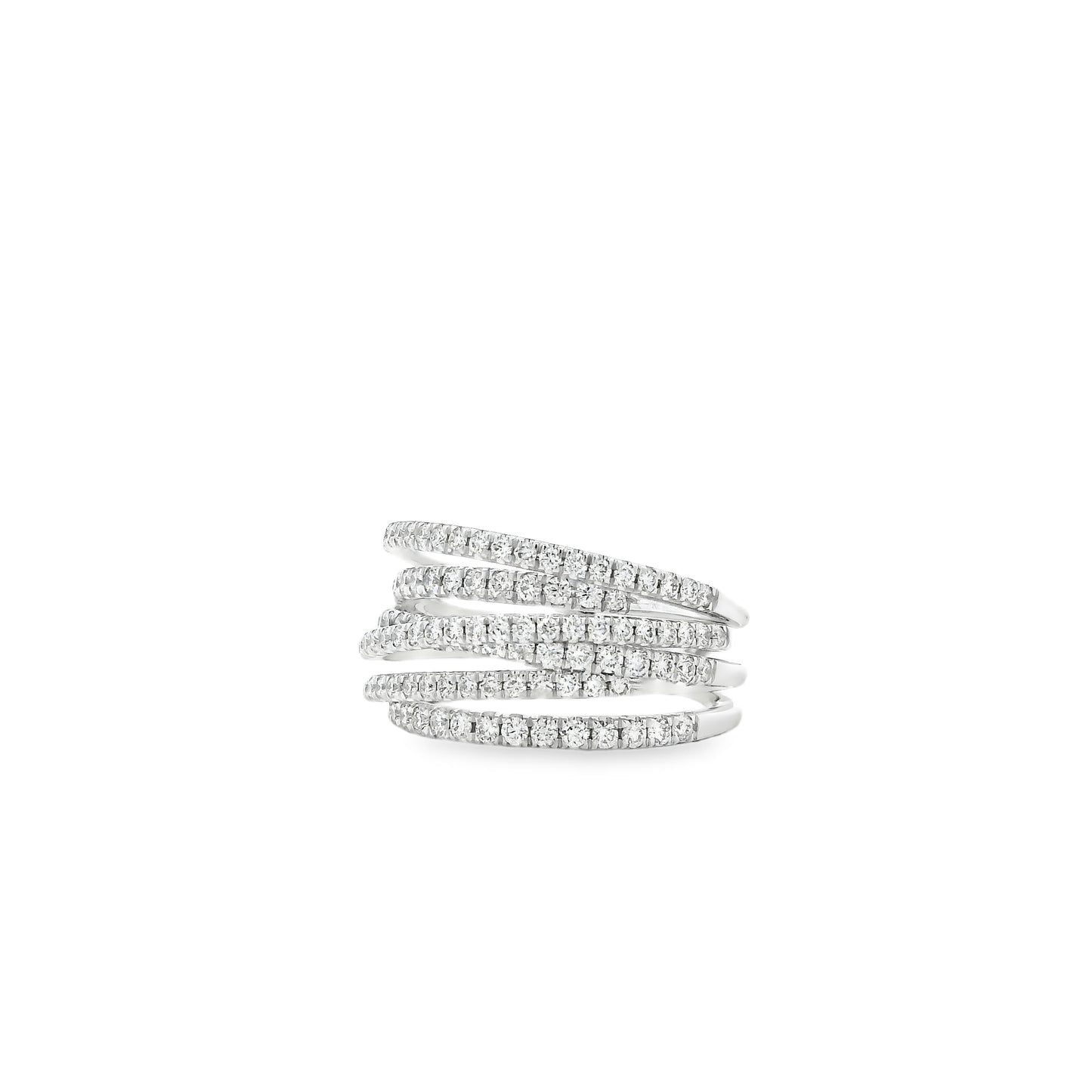 Gabriel & Co. 14k White Gold 1.00ctw Diamond Criss Cross Layered Ring — photo 10 of 12