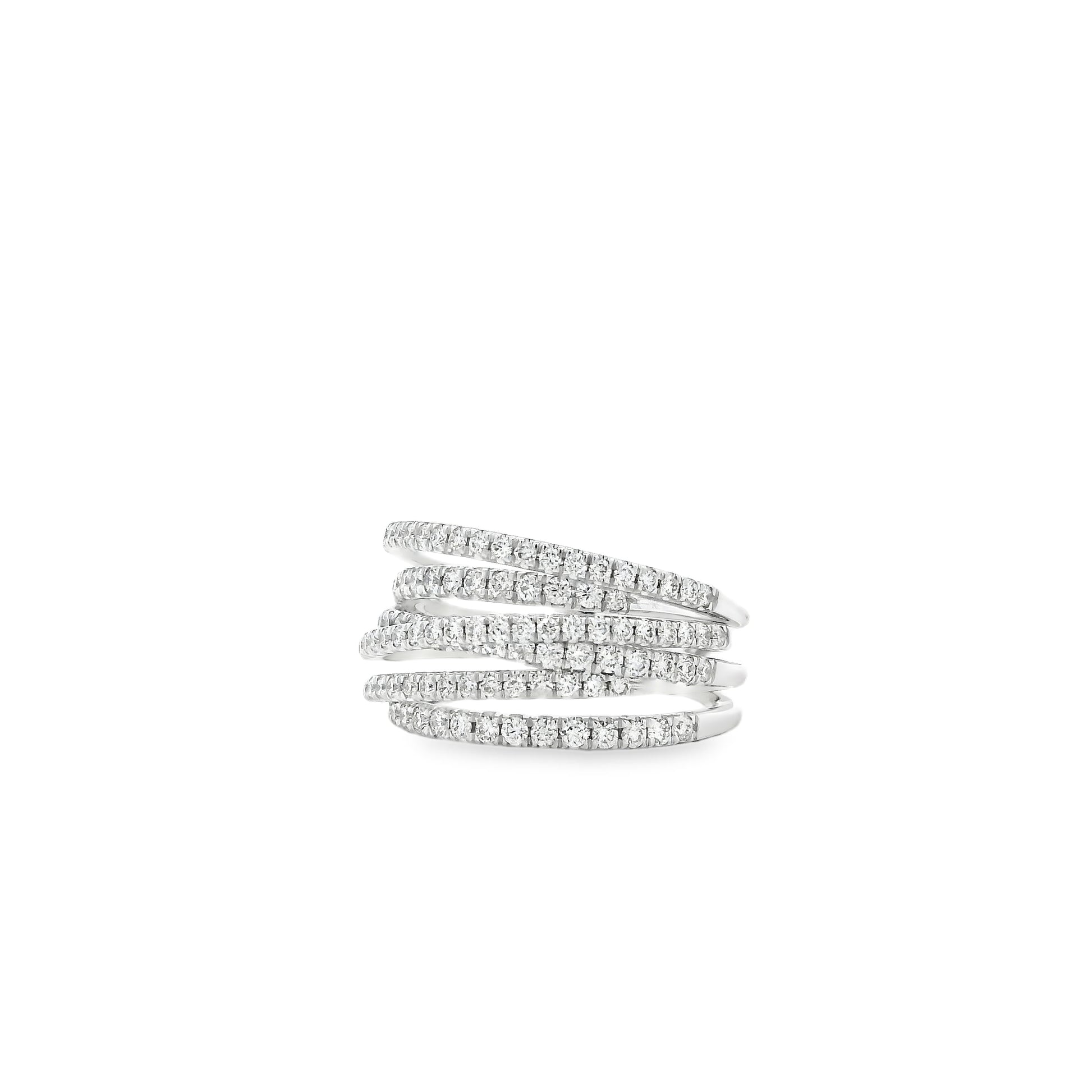 Gabriel & Co. 14k White Gold 1.00ctw Diamond Criss Cross Layered Ring — photo 10 of 12
