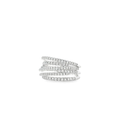 Gabriel & Co. 14k White Gold 1.00ctw Diamond Criss Cross Layered Ring — photo 10 of 12