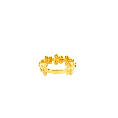 Gabriel and Co. 14k Yellow Gold 0.19ctw Swiss Blue Topaz Floral Stackable Ring — photo 10 of 12