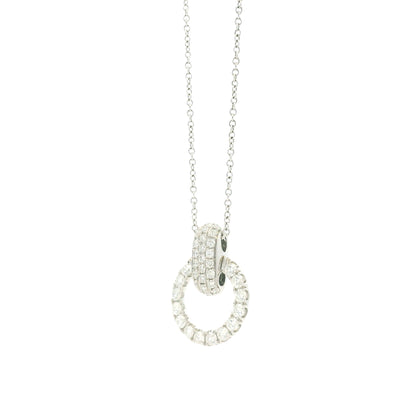 18k White Gold 1.41ctw Round Brilliant Diamond Pavé Circle Pendant Necklace — photo 10 of 10