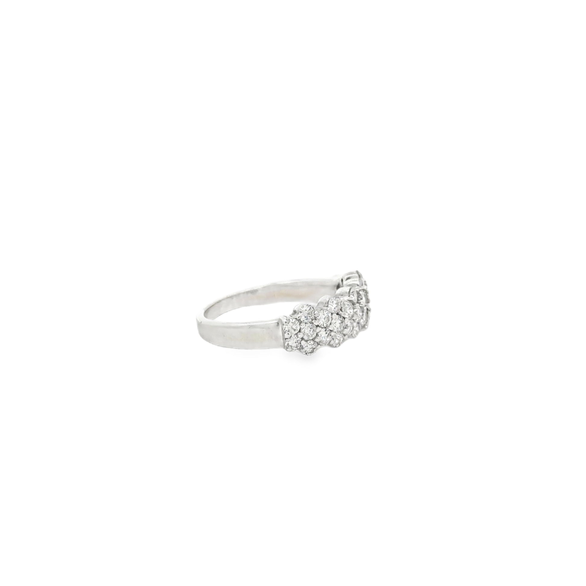 14k White Gold 2ctw Round Diamond Cluster Pavé Cocktail Ring — photo 10 of 10