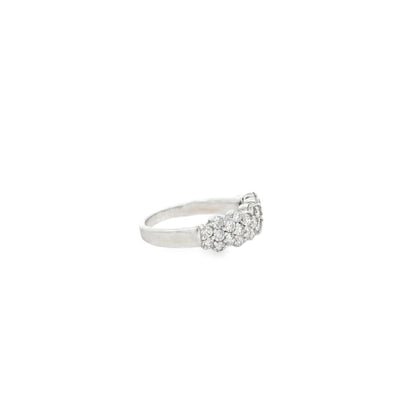 14k White Gold 2ctw Round Diamond Cluster Pavé Cocktail Ring — photo 10 of 10