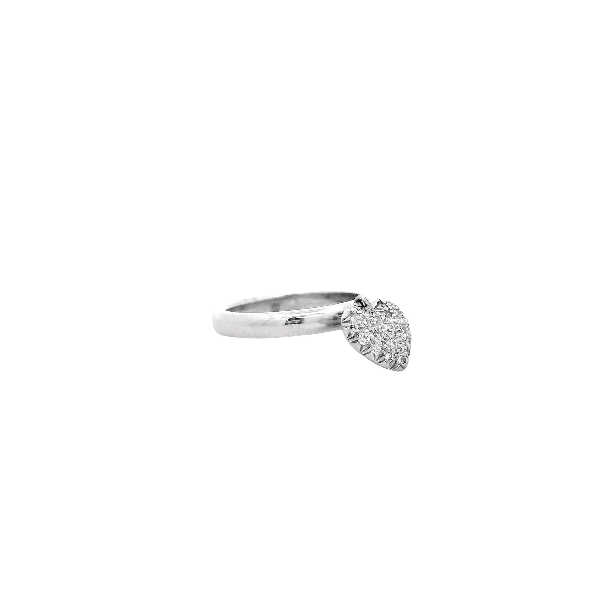 Tiffany & Co. Platinum 0.48ctw F VS Diamond Dangle Heart Ring — photo 10 of 11