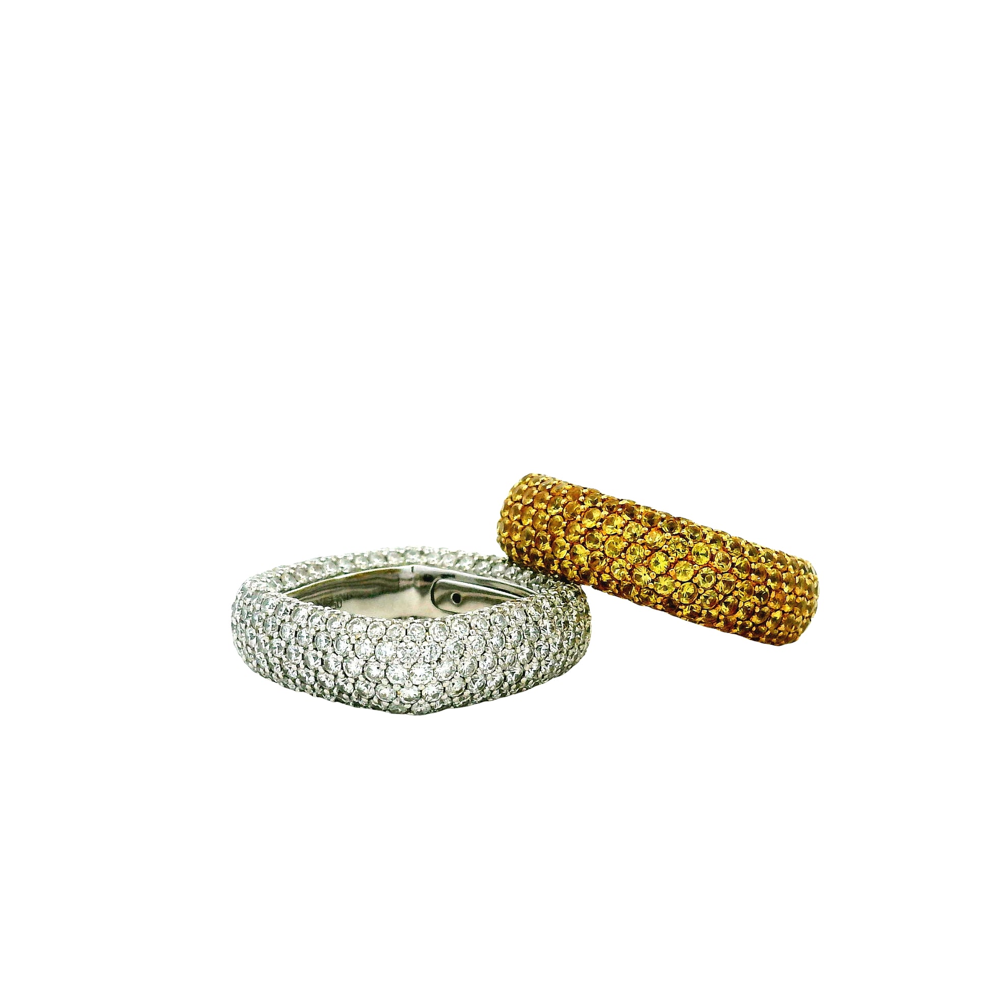 14k White Gold 3-4ctw Round Brilliant Diamond Pavé Band Ring — photo 10 of 11