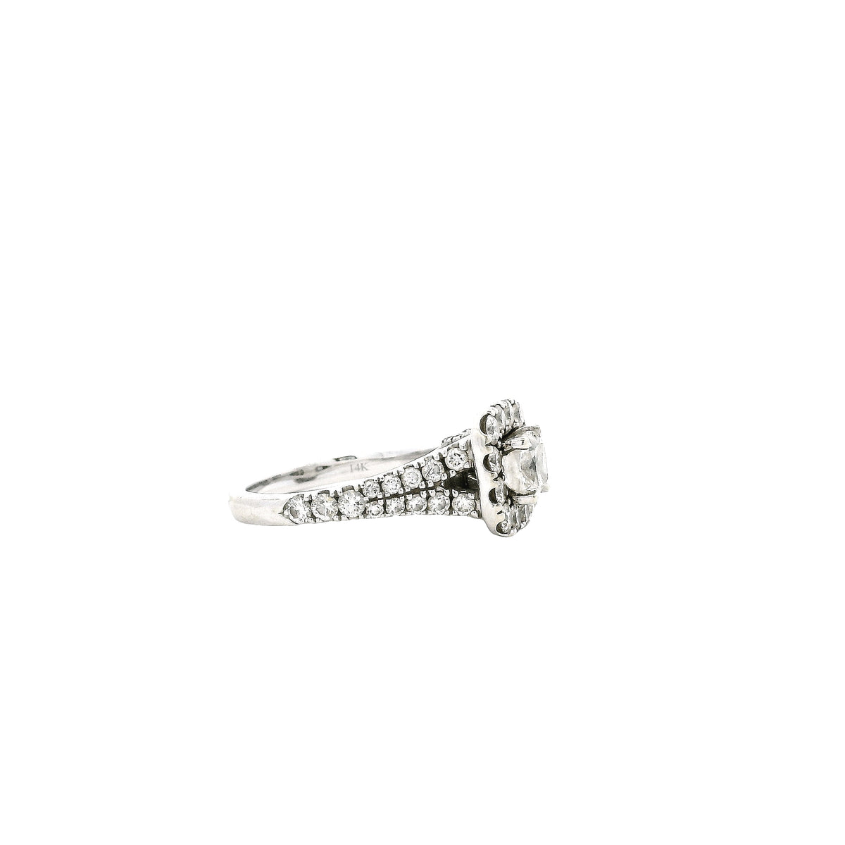 Neil Lane 14k White Gold 0.75ct Cushion Diamond Halo Engagement Ring — photo 10 of 11