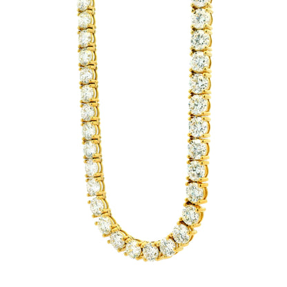 14k Yellow Gold 41.15ctw Round Brilliant Diamond Tennis Necklace 17" — photo 10 of 10