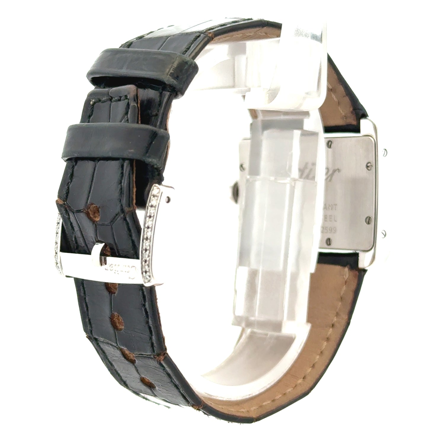 Cartier Tank Divan Mini 32mm Aftermarket Diamond Bezel Stainless Steel Watch — photo 10 of 10