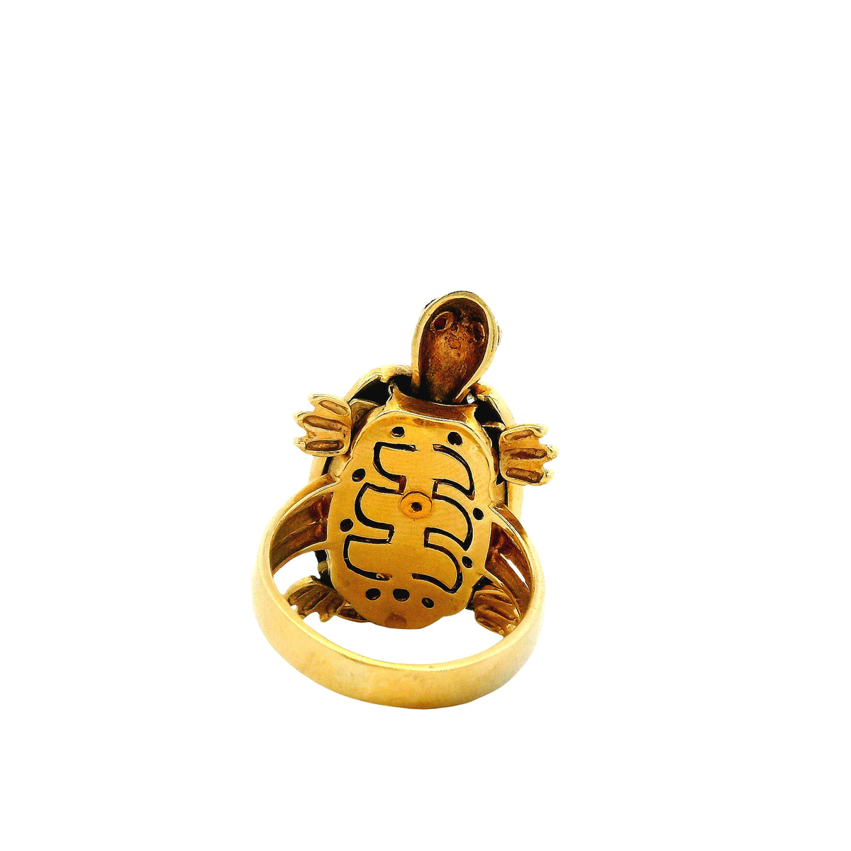 14k Yellow Gold Turtle Hinged Shell Cocktail Ring — photo 10 of 13