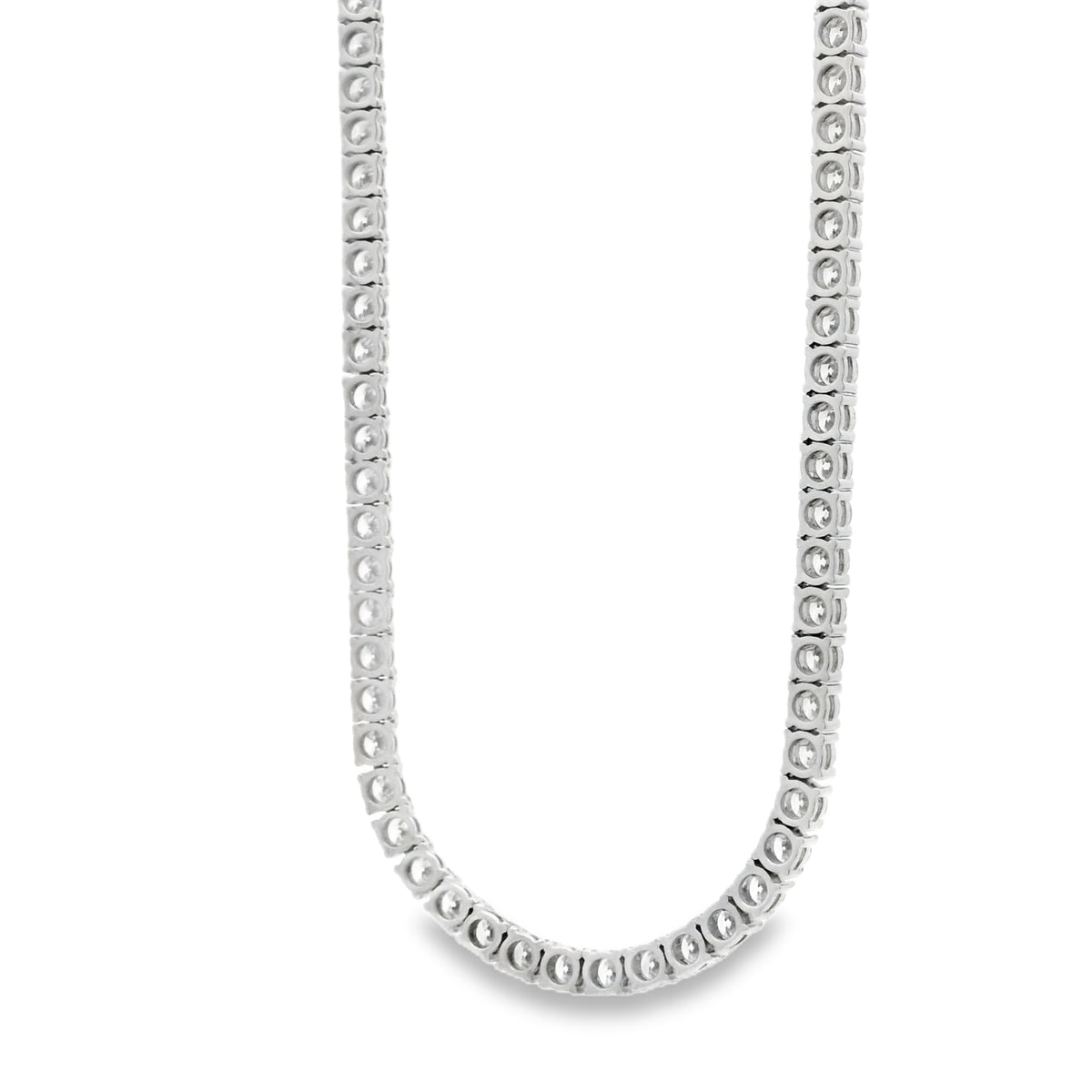 14k White Gold 11.00ctw Round Brilliant Diamond Tennis Necklace 16" — photo 10 of 14