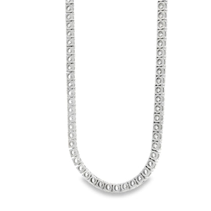 14k White Gold 11.00ctw Round Brilliant Diamond Tennis Necklace 16" — photo 10 of 14