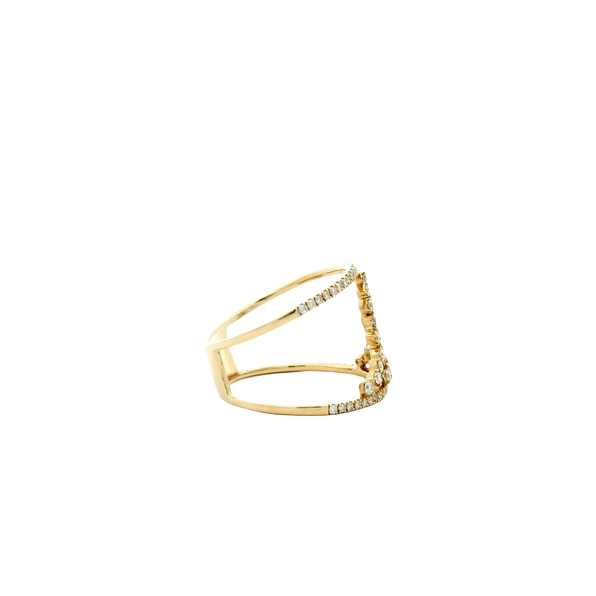 14k Yellow Gold 0.64ctw Pavé Diamond Openwork Cocktail Ring — photo 10 of 12