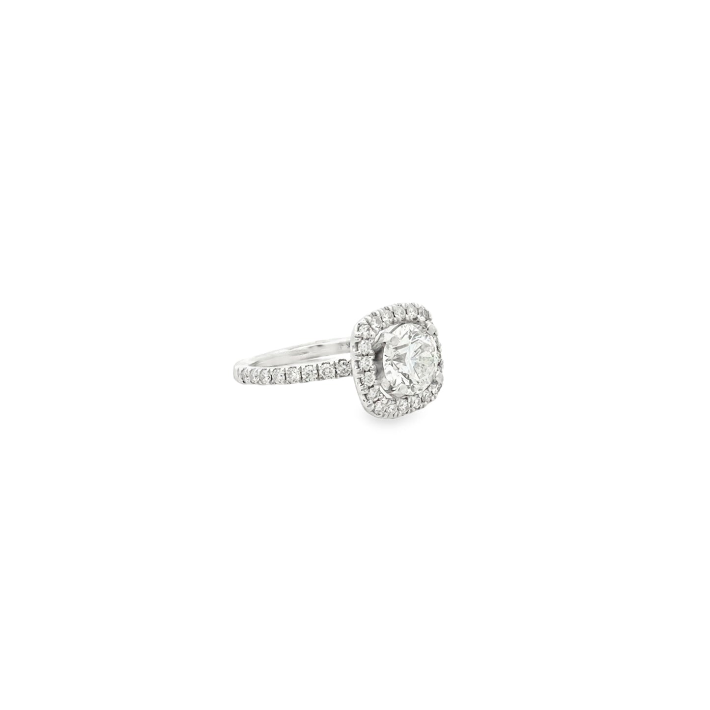 14k White Gold 1.50ct Round Brilliant Diamond Halo Engagement Ring — photo 10 of 10