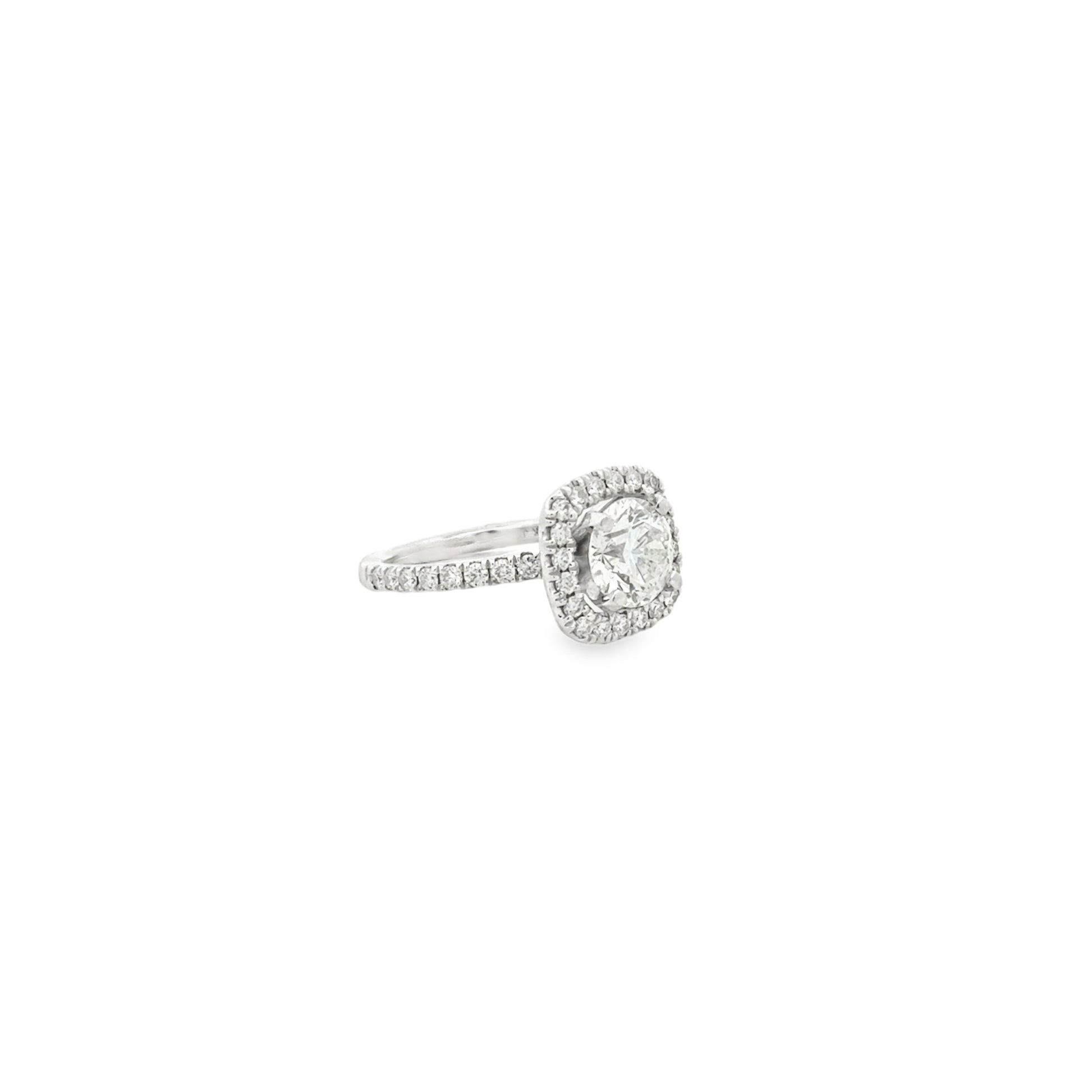 14k White Gold 1.50ct Round Brilliant Diamond Halo Engagement Ring — photo 10 of 10