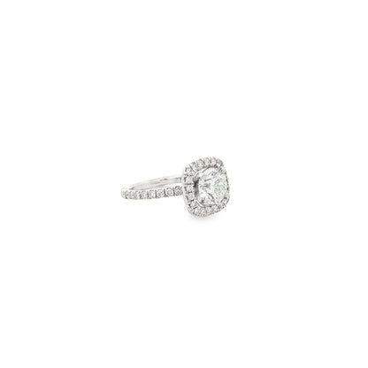 14k White Gold 1.50ct Round Brilliant Diamond Halo Engagement Ring — photo 10 of 10