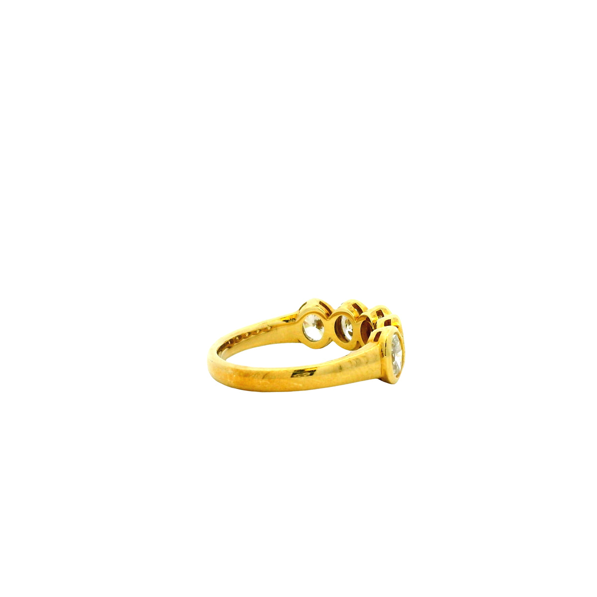 18k Yellow Gold 1.55ctw Oval Cut Natural Diamond Bezel Set Band Ring — photo 10 of 12