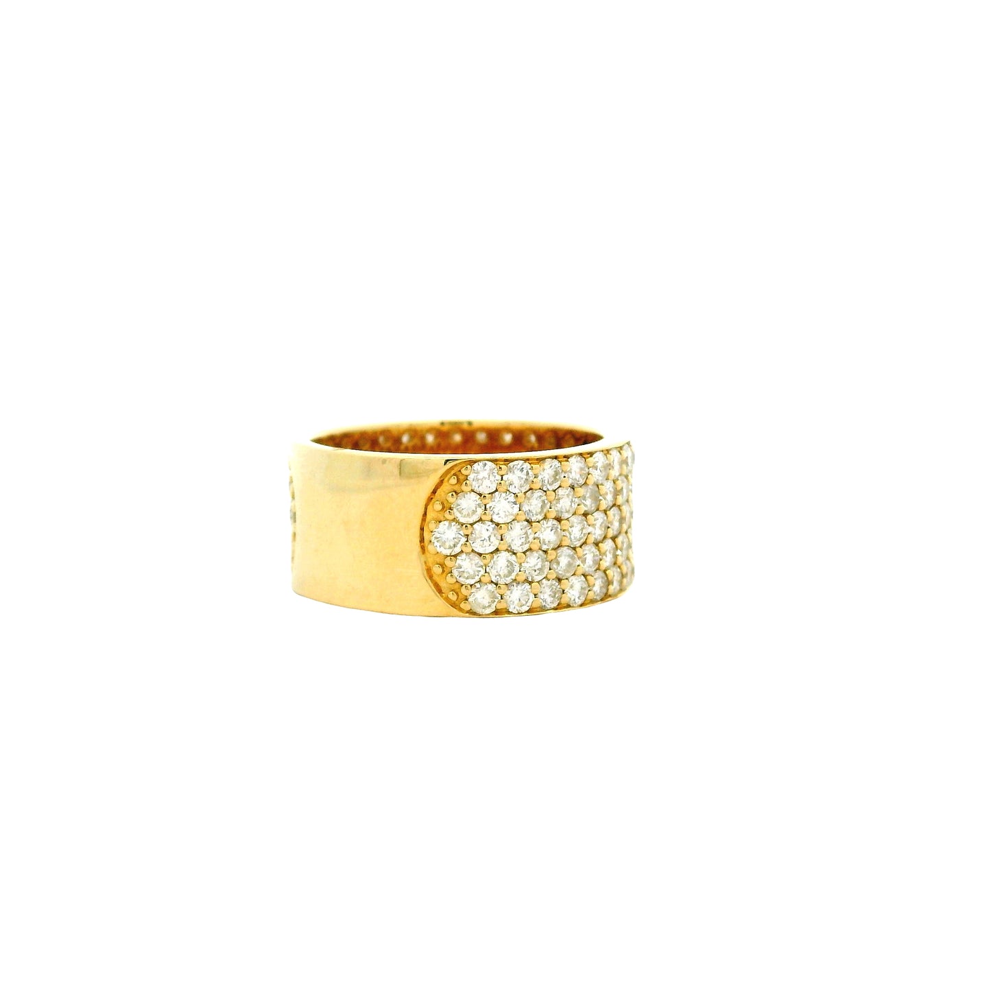14k Yellow Gold 3.61ctw Round Brilliant Diamond White Pavé Dome Ring — photo 10 of 11