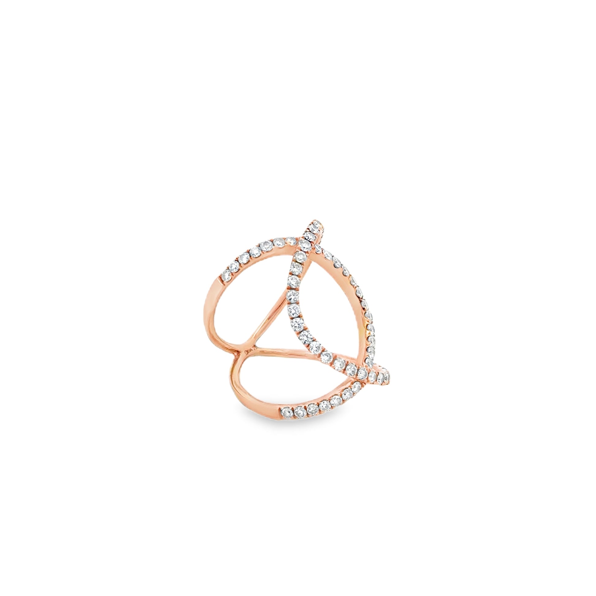 18k Rose Gold 0.82ctw Round Diamond Pavé Cocktail Ring — photo 10 of 11