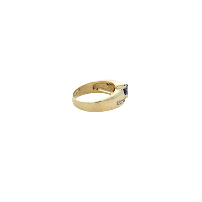 14k Yellow Gold Two-Stone Heart Tanzanite and 0.25ctw Diamond Ring — photo 10 of 12