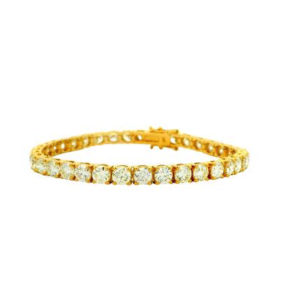 14k Yellow Gold 14.20ctw Natural Round Brilliant Diamond Tennis Bracelet — photo 10 of 10
