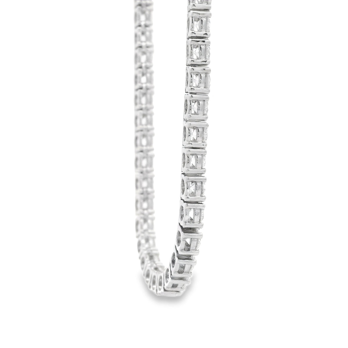 14k White Gold 13.72ctw Round Brilliant Diamond Tennis Necklace 17" — photo 10 of 13