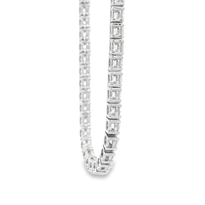 14k White Gold 13.72ctw Round Brilliant Diamond Tennis Necklace 17" — photo 10 of 13