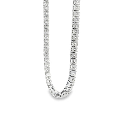 14k White Gold 7.13ctw Round Brilliant Diamond Tennis Necklace 18" — photo 10 of 13