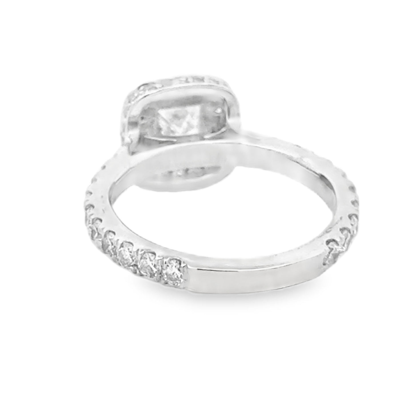 18k White Gold 0.72ct Princess Cut Diamond Halo Engagement Ring — photo 10 of 13