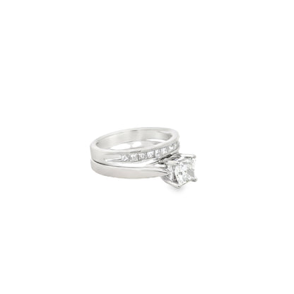 14k White Gold 0.96ct Princess Cut Diamond Solitaire Engagement Ring — photo 10 of 11