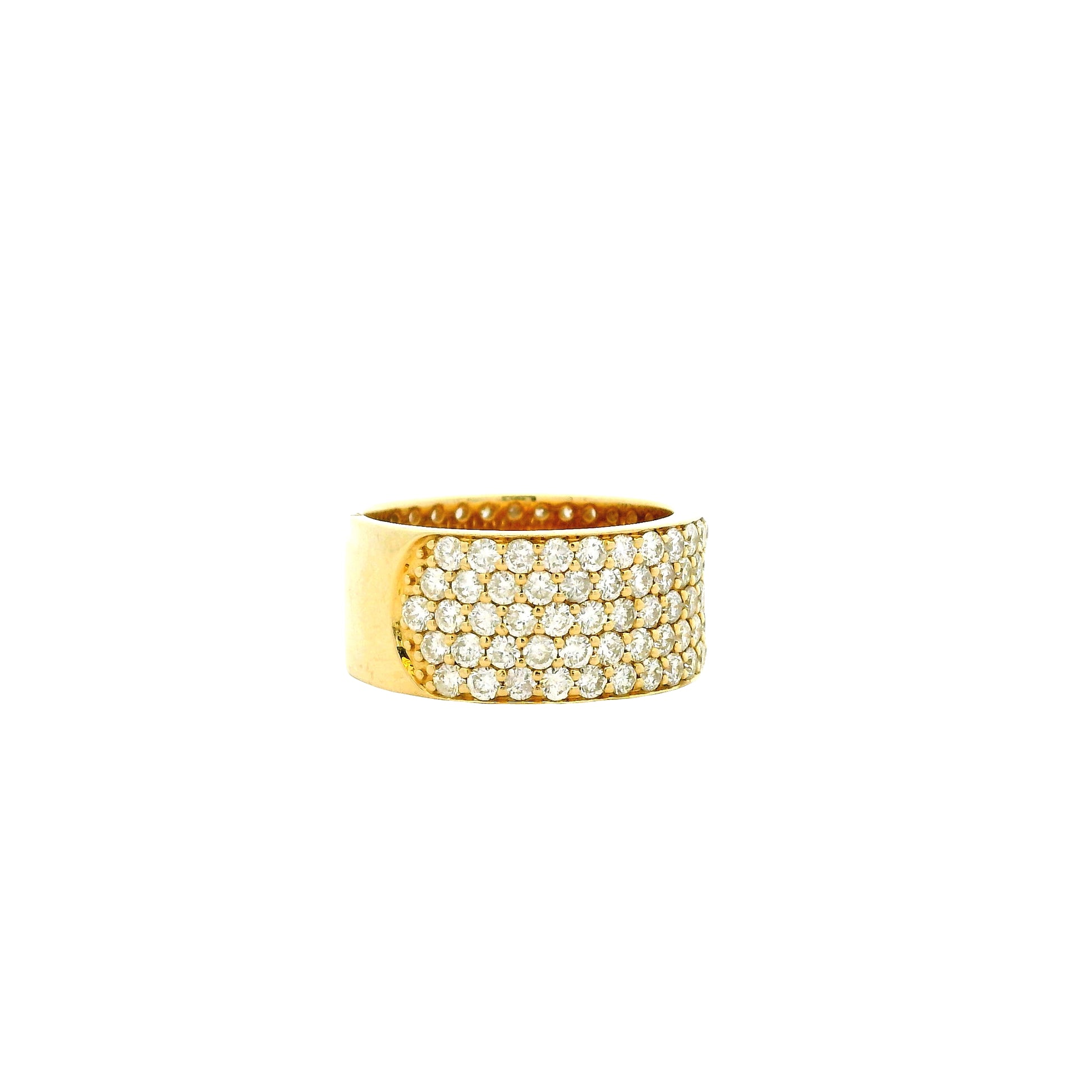 14k Yellow Gold 3.61ctw Round Brilliant Diamond White Pavé Dome Ring — photo 11 of 11