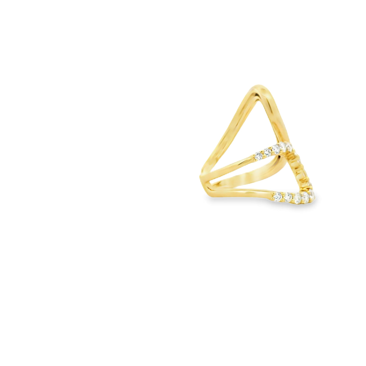 14k Yellow Gold 0.80ctw Round Brilliant Diamond Double Crossover Ring — photo 11 of 17