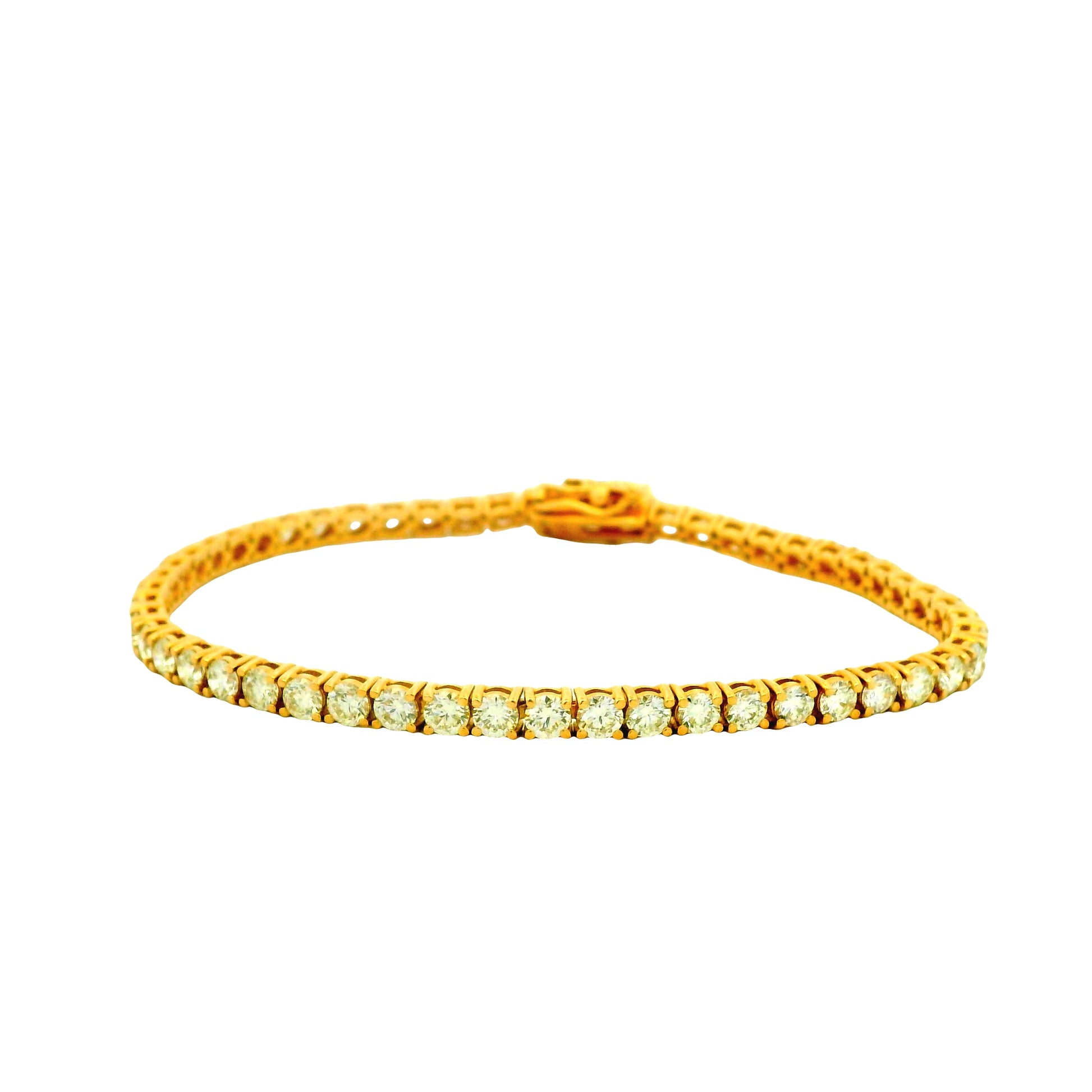 14k Yellow Gold 5.72ctw Natural Round Brilliant Diamond Tennis Bracelet — photo 11 of 11