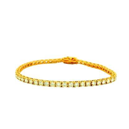 14k Yellow Gold 5.72ctw Natural Round Brilliant Diamond Tennis Bracelet — photo 11 of 11