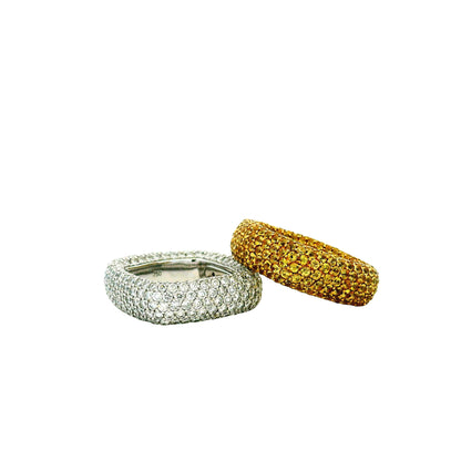 14k White Gold 3-4ctw Round Brilliant Diamond Pavé Band Ring — photo 11 of 11