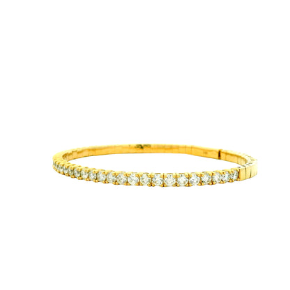 14k Yellow Gold 3.15ctw Round Brilliant Diamond Halfway Bangle Bracelet — photo 11 of 13