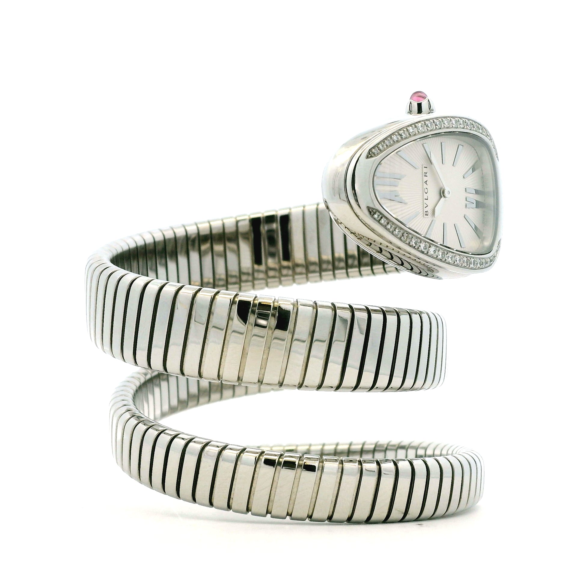 Bvlgari 101910 Serpenti Tubogas 35mm Diamond Bezel Stainless Steel Watch — photo 11 of 11
