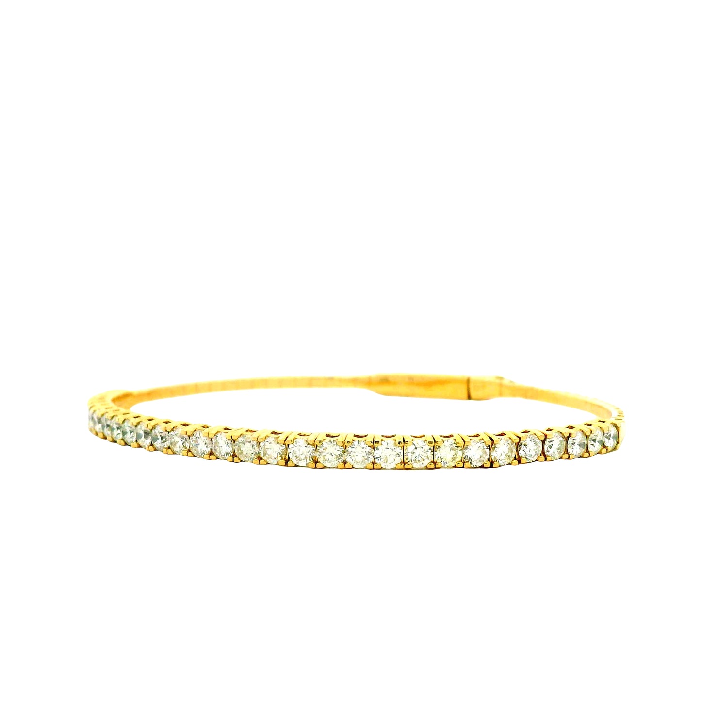 14k Yellow Gold 5.80ctw Round Brilliant Diamond Halfway Bangle Bracelet — photo 11 of 13