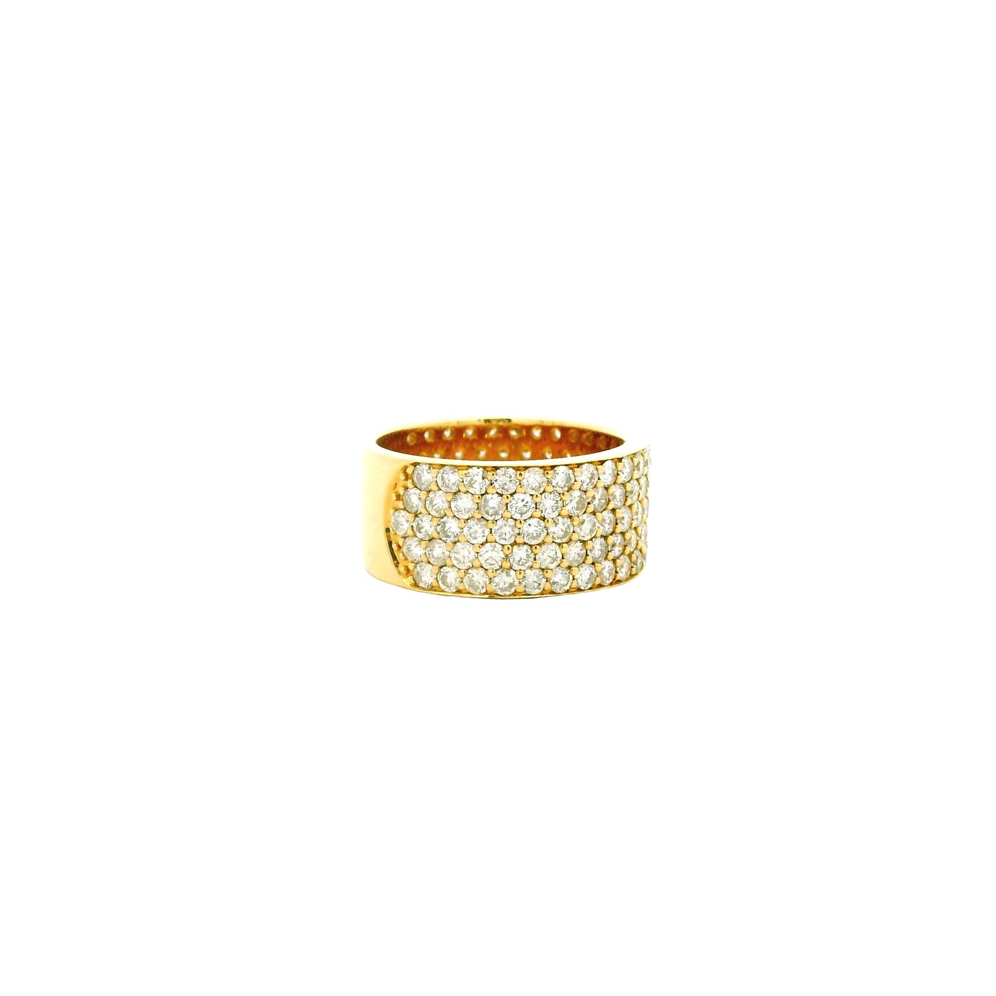 14k Yellow Gold 3.61ctw Round Brilliant Diamond White Pavé Dome Ring — photo 11 of 11
