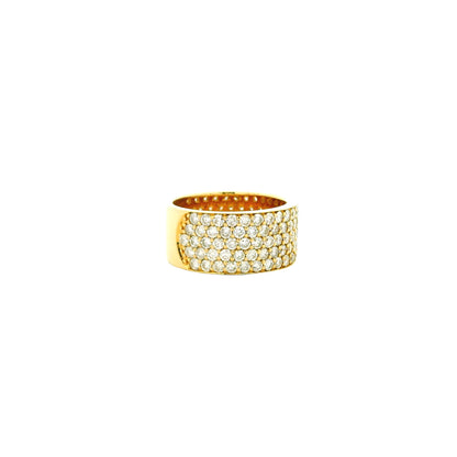 14k Yellow Gold 3.61ctw Round Brilliant Diamond White Pavé Dome Ring — photo 11 of 11