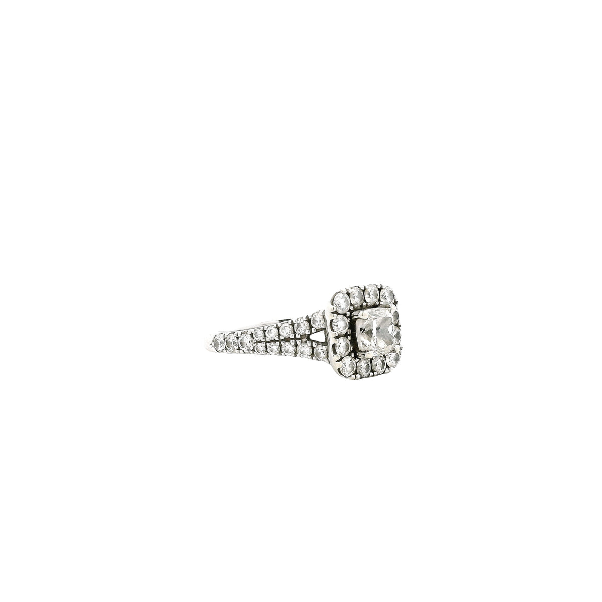 Neil Lane 14k White Gold 0.75ct Cushion Diamond Halo Engagement Ring — photo 11 of 11