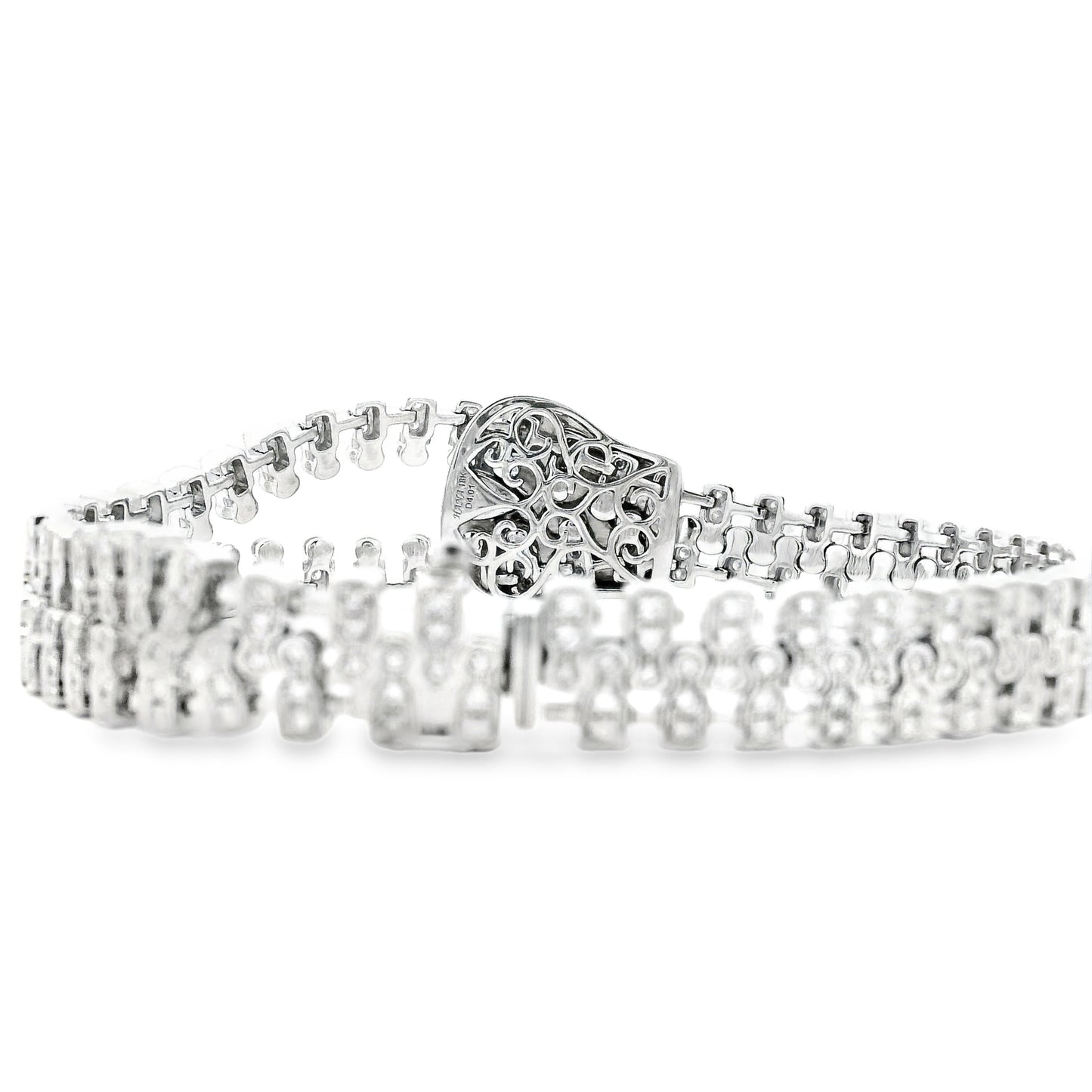 18k White Gold 4.01ctw Round Brilliant Diamond Zipper Bracelet — photo 11 of 14