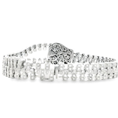 18k White Gold 4.01ctw Round Brilliant Diamond Zipper Bracelet — photo 11 of 14