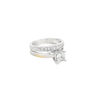 14k White Gold 0.96ct Princess Cut Diamond Solitaire Engagement Ring — photo 11 of 11