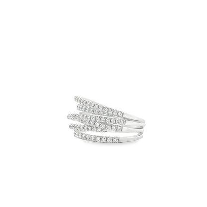 Gabriel & Co. 14k White Gold 1.00ctw Diamond Criss Cross Layered Ring — photo 11 of 12